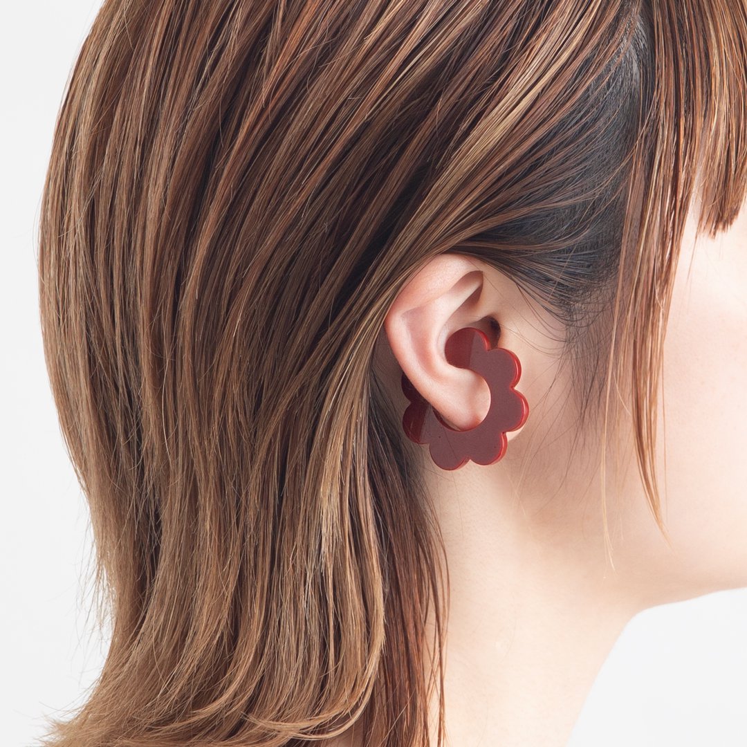 RAUGH EAR CUFF BURGUNDY - designsix ONLINE SHOP
