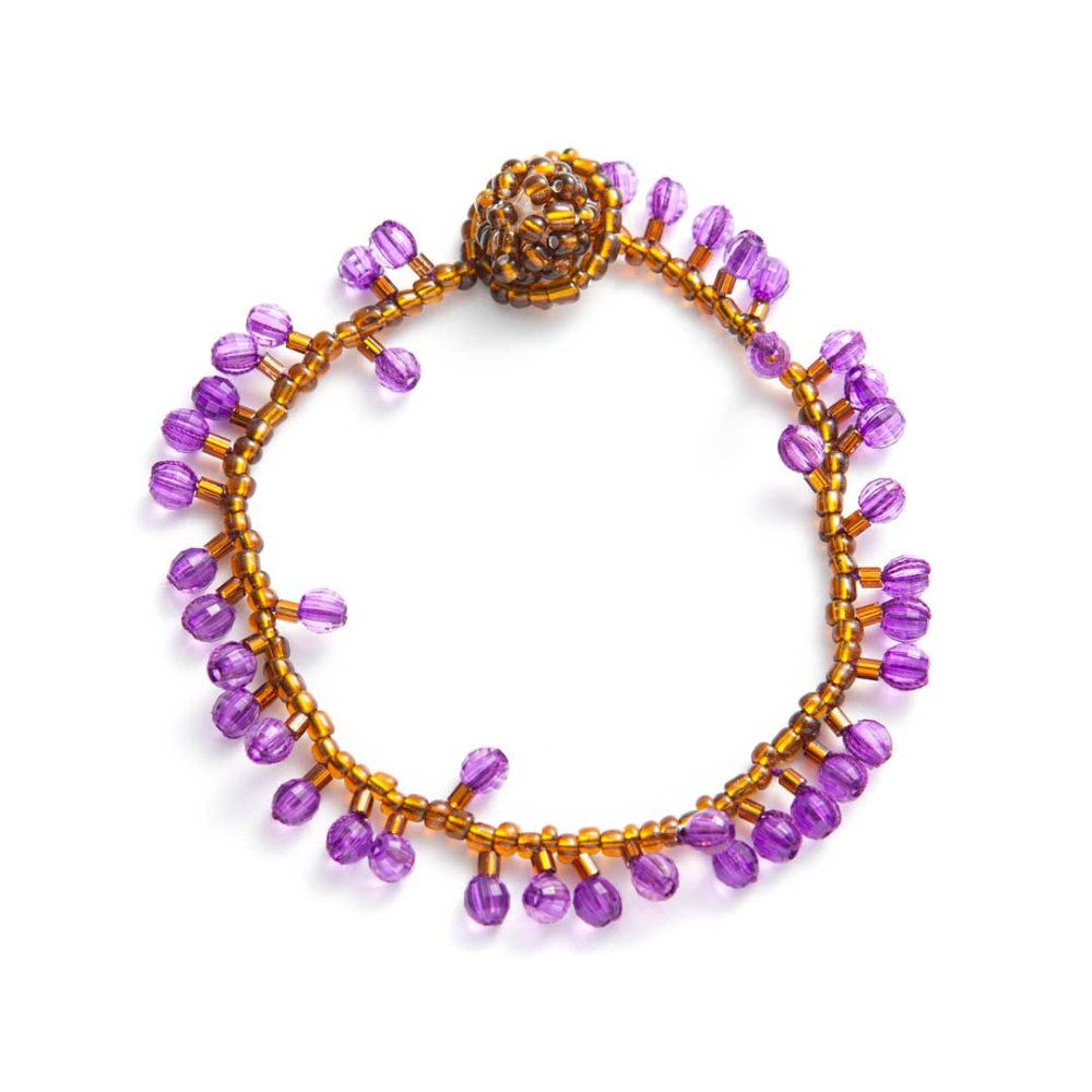 DEW BRACELET BROWN PURPLE - designsix ONLINE SHOP