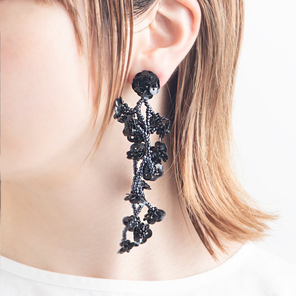 FLOWER FIELD PIERCE METAL BLACK - designsix ONLINE SHOP