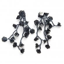 FLOWER FIELD EARRING METAL BLACK