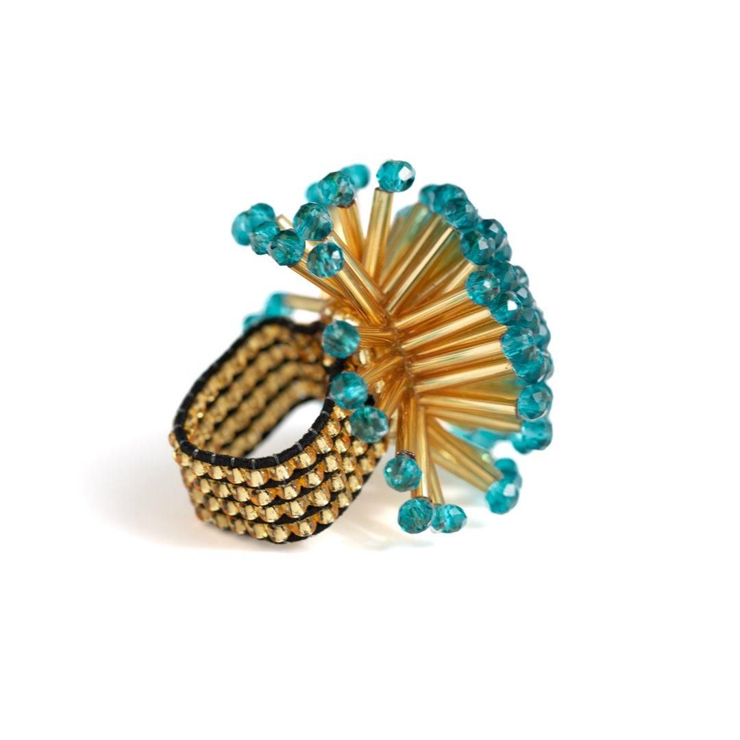 KILO BARB RING GOLD BLUE GREEN - designsix ONLINE SHOP