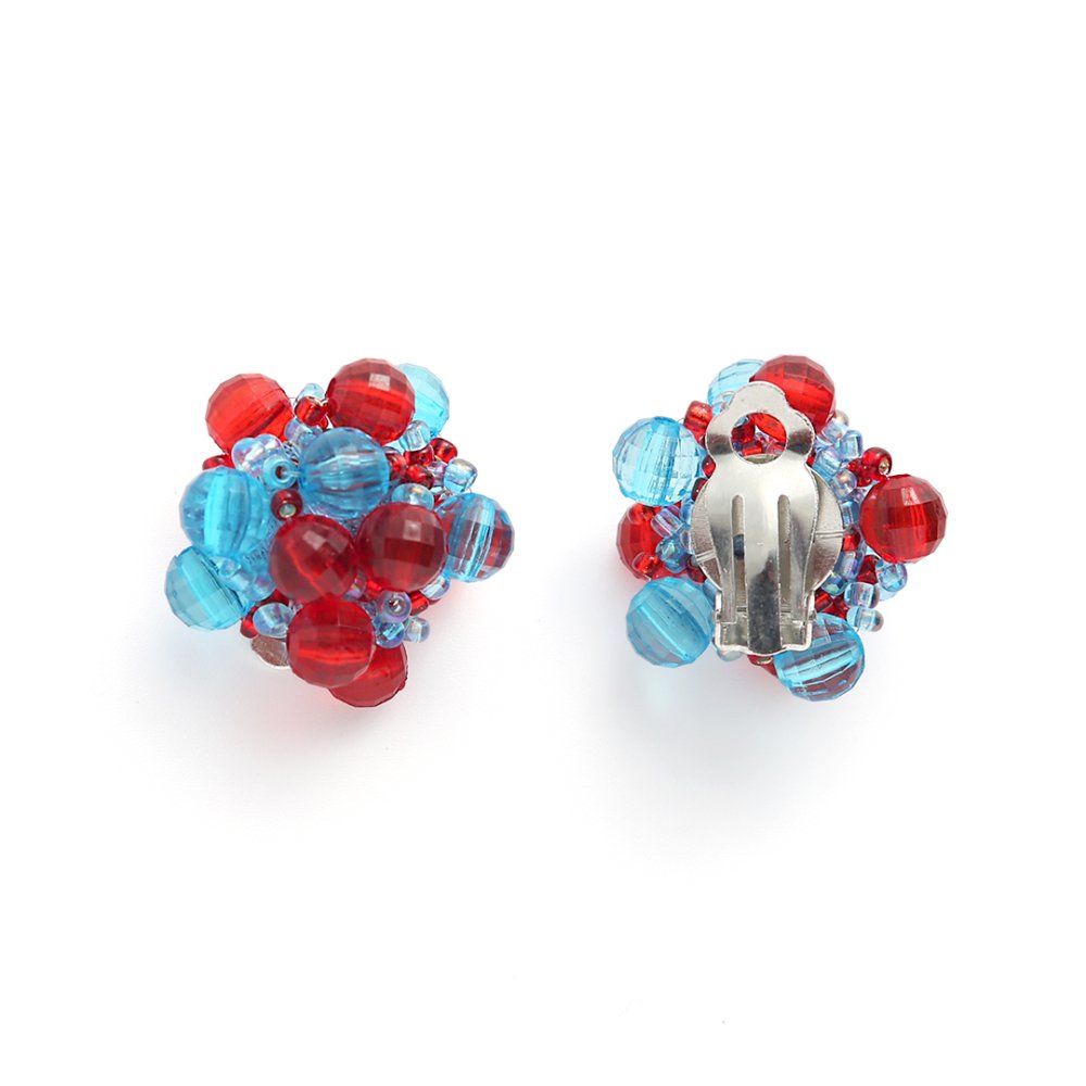 OTSU EARRING MIX RED BLUE - designsix ONLINE SHOP