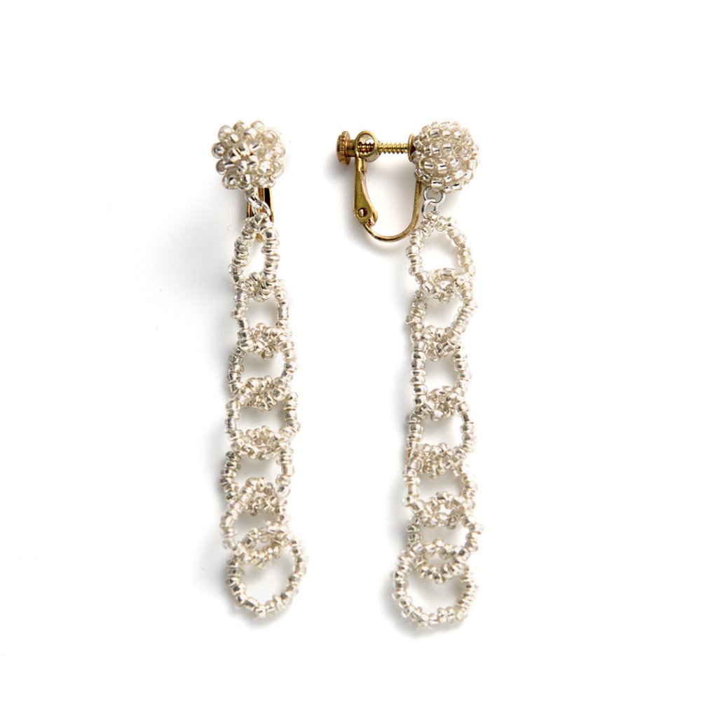 BE CHAIN EARRING RICH SILVER - designsix ONLINE SHOP