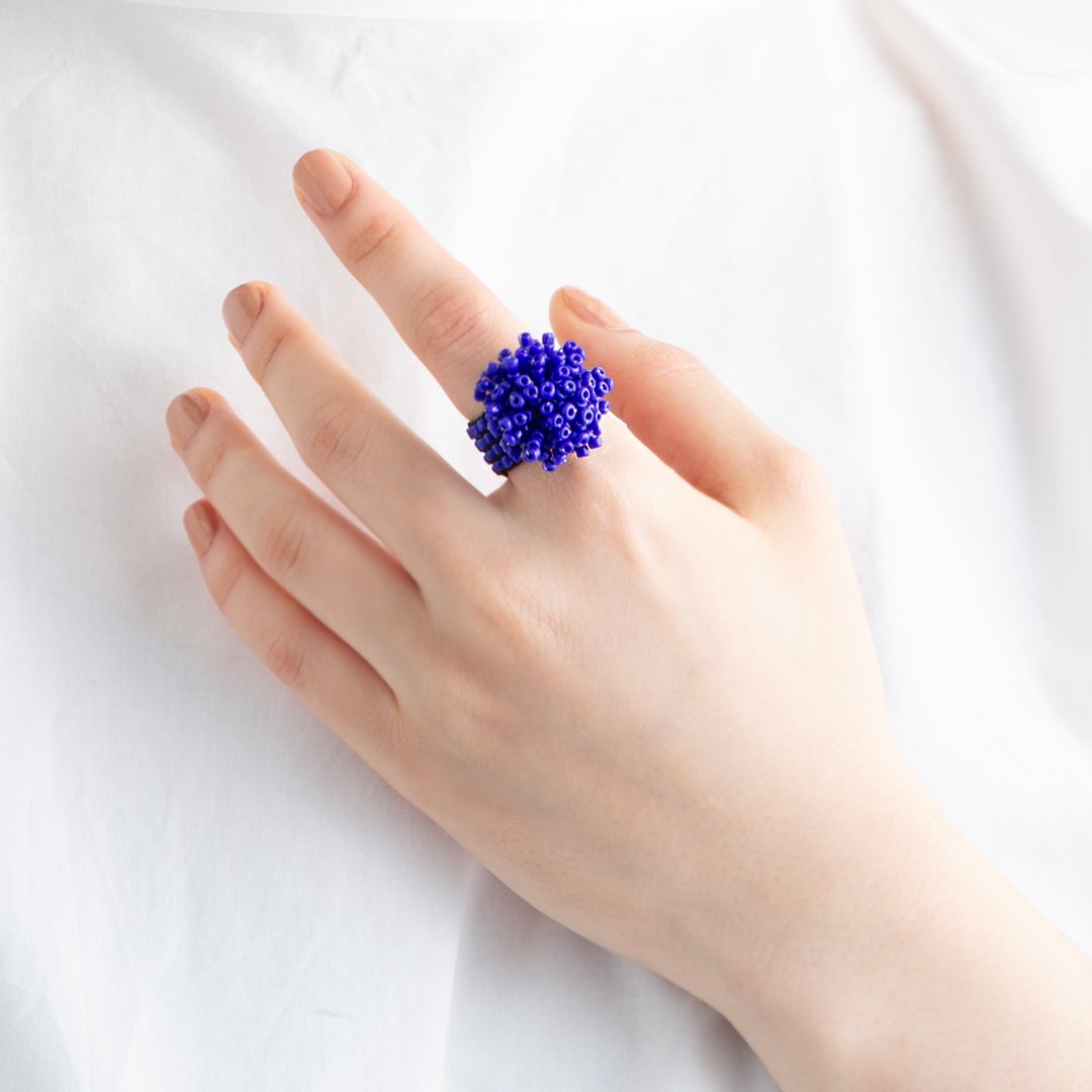 TINY FUNKY RING ROYAL BLUE - designsix ONLINE SHOP