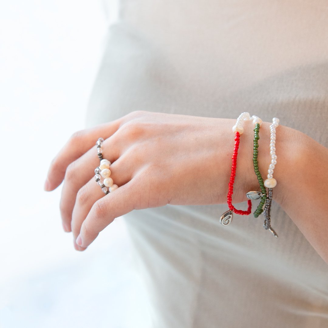 SOLO BRACELET RED PEARL - designsix ONLINE SHOP