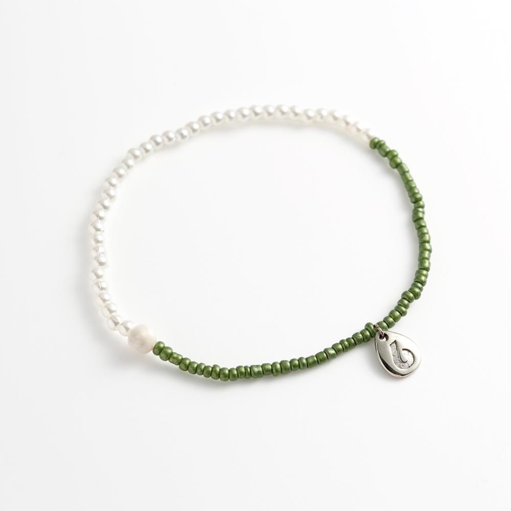 SOLO BRACELET KHAKI PEARL - designsix ONLINE SHOP