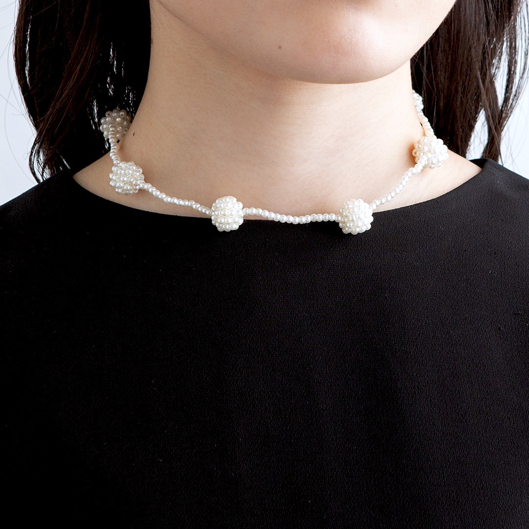KIRI SHORT NECKLACE PEARL - designsix ONLINE SHOP