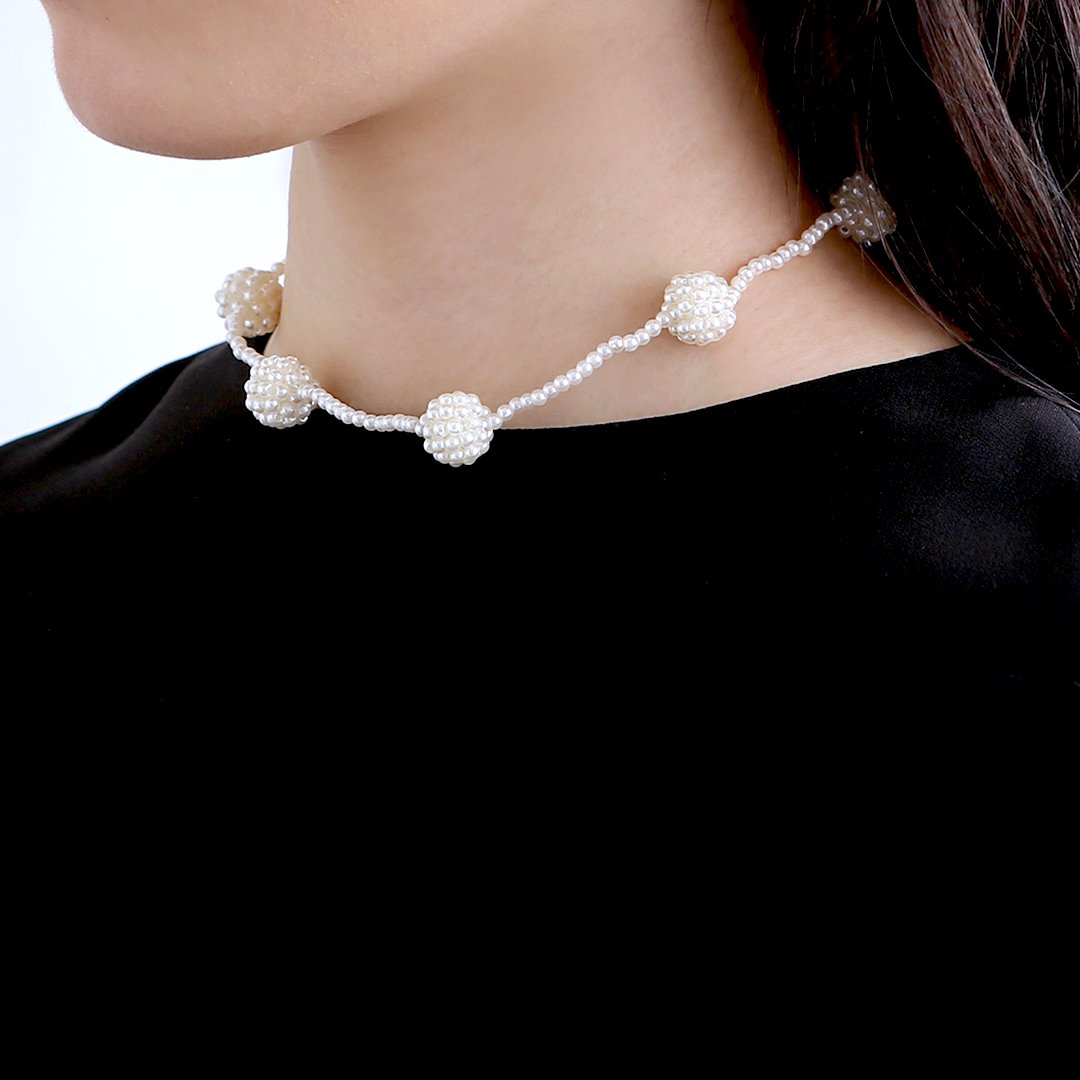 KIRI SHORT NECKLACE PEARL - designsix ONLINE SHOP