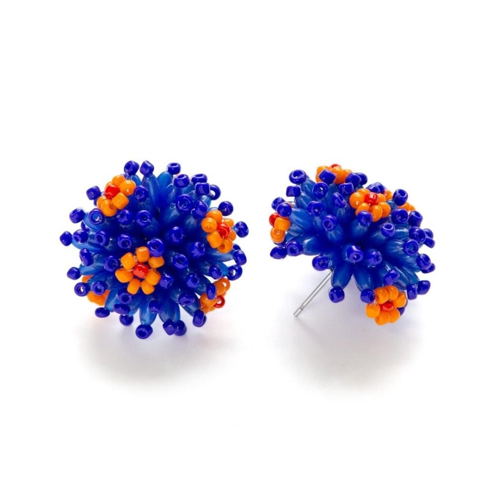 FLOWER NOVA PIERCE ROYAL BLUE ORANGE - designsix ONLINE SHOP