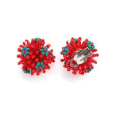 <img class='new_mark_img1' src='https://img.shop-pro.jp/img/new/icons8.gif' style='border:none;display:inline;margin:0px;padding:0px;width:auto;' />FLOWER NOVA EARRING RED DEEP TURQUOISE