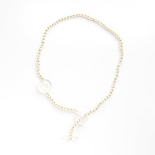 PETITE PEARL LOOP NECKLACE PEARL RICH GOLD