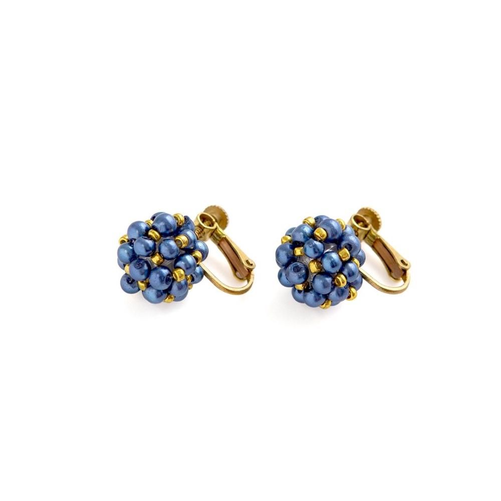 PETITE PEARL EARRING BLUE PEARL RICH GOLD - designsix ONLINE SHOP