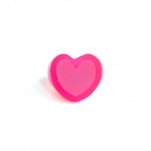 DOUBLE HEART RING NEON PINK PINK