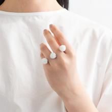 TRIO RING BLACK MILKY WHITE