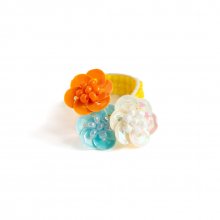 FLOWER FIELD RING YELLOW ORANGE MULTI