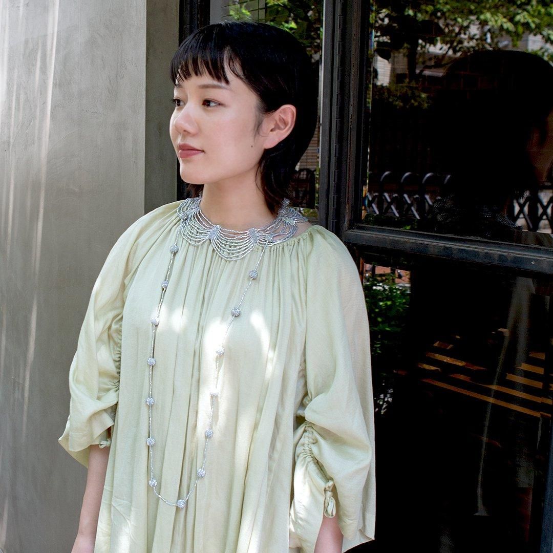 アクセサリー BLUE SALT HALF JADE NECKLACE ICE BLUE - designsix ONLINE SHOP