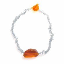 ROCK NECKLACE CLEAR AMBER BROWN