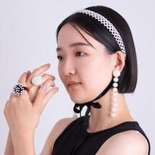 OTSU REVERSIBLE HAIRBAND BLACK PEARL