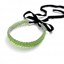 OTSU REVERSIBLE HAIRBAND APPLE GREEN SILVER BELL