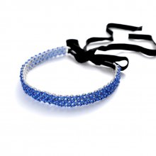 OTSU REVERSIBLE HAIRBAND ROYAL BLUE SILVER