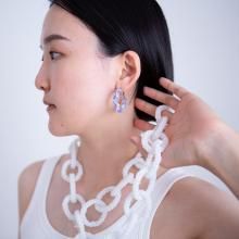 HAPPYCORE HOOP PIERCE CLEAR LILAC MILKY WHITE