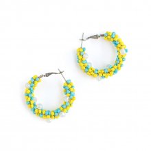 <img class='new_mark_img1' src='https://img.shop-pro.jp/img/new/icons8.gif' style='border:none;display:inline;margin:0px;padding:0px;width:auto;' />HAPPYCORE HOOP PIERCE MUSTARD TURQUOISE