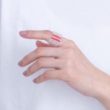 TRACK RING CLEAR RED