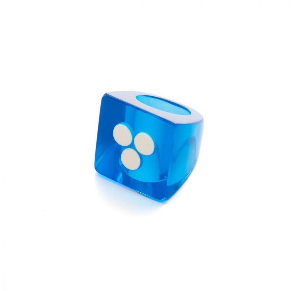 一点もの】PROTOTYPE DOT RING CLEAR BLUE WHITE - designsix 一点もの】PROTOTYPE DOT RING CLEAR BLUE WHITE - designsix