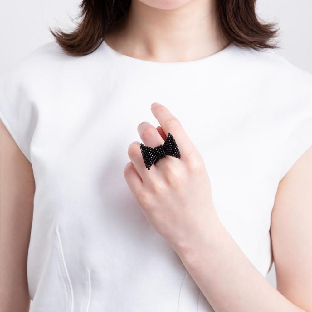 RIBBON RING BLACK - designsix ONLINE SHOP