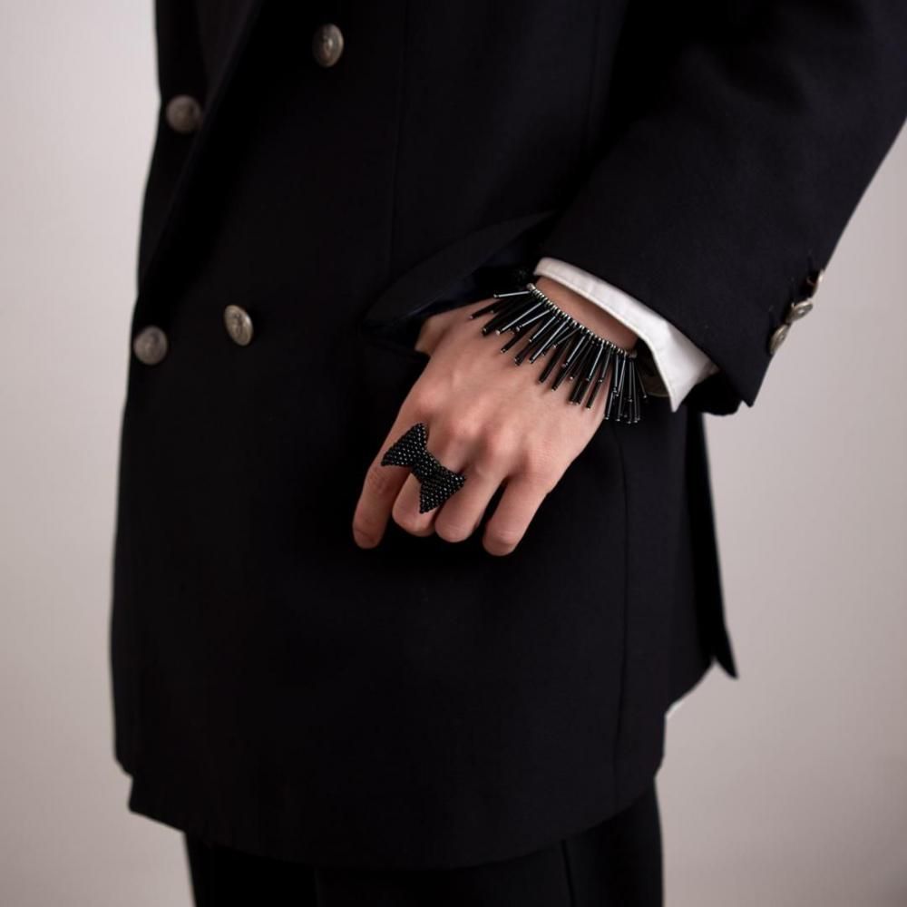 RIBBON RING BLACK - designsix ONLINE SHOP