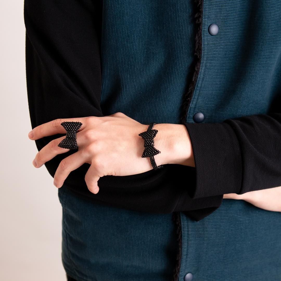 RIBBON RING BLACK - designsix ONLINE SHOP