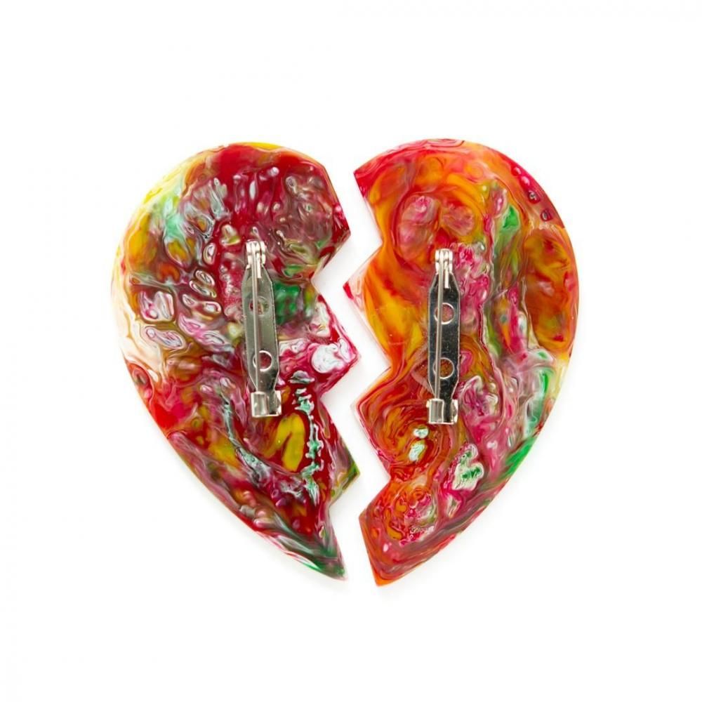 PUZZLE HEART BROOCH PSYCHE - designsix ONLINE SHOP