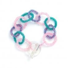 MIDDLE BE CHAIN BRACELET GREEN PINK MULTI - designsix ONLINE