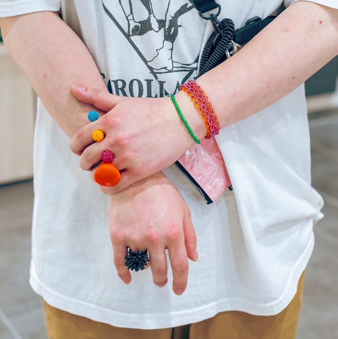 OTSU REVERSIBLE BRACELET ORANGE RASPBERRY PURPLE - designsix