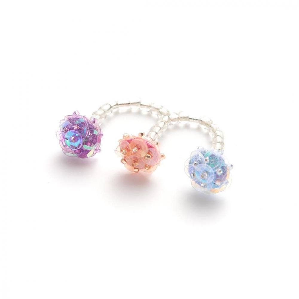 FIFI TRIO RING SILVER LILAC MULTI - designsix ONLINE SHOP