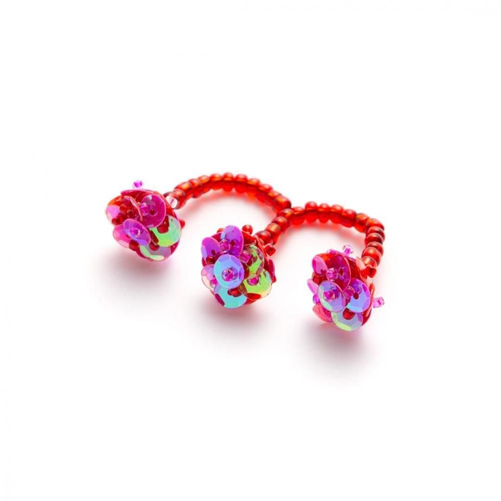 FIFI TRIO RING CLEAR RED PINK - designsix ONLINE SHOP
