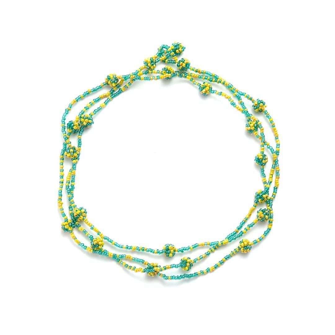 PETITE KIRI NECKLACE MIX AQUA GREEN SHINY YELLOW - designsix