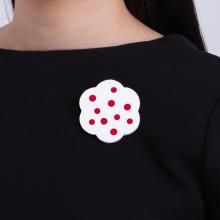 ハンドメイド(ピーチ様) BUNGA BROOCH WHITE RED - designsix ONLINE SHOP