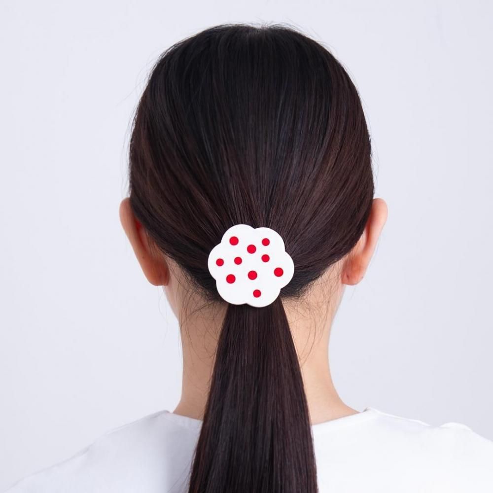 BUNGA HAIR RUBBER WHITE RED - designsix ONLINE SHOP
