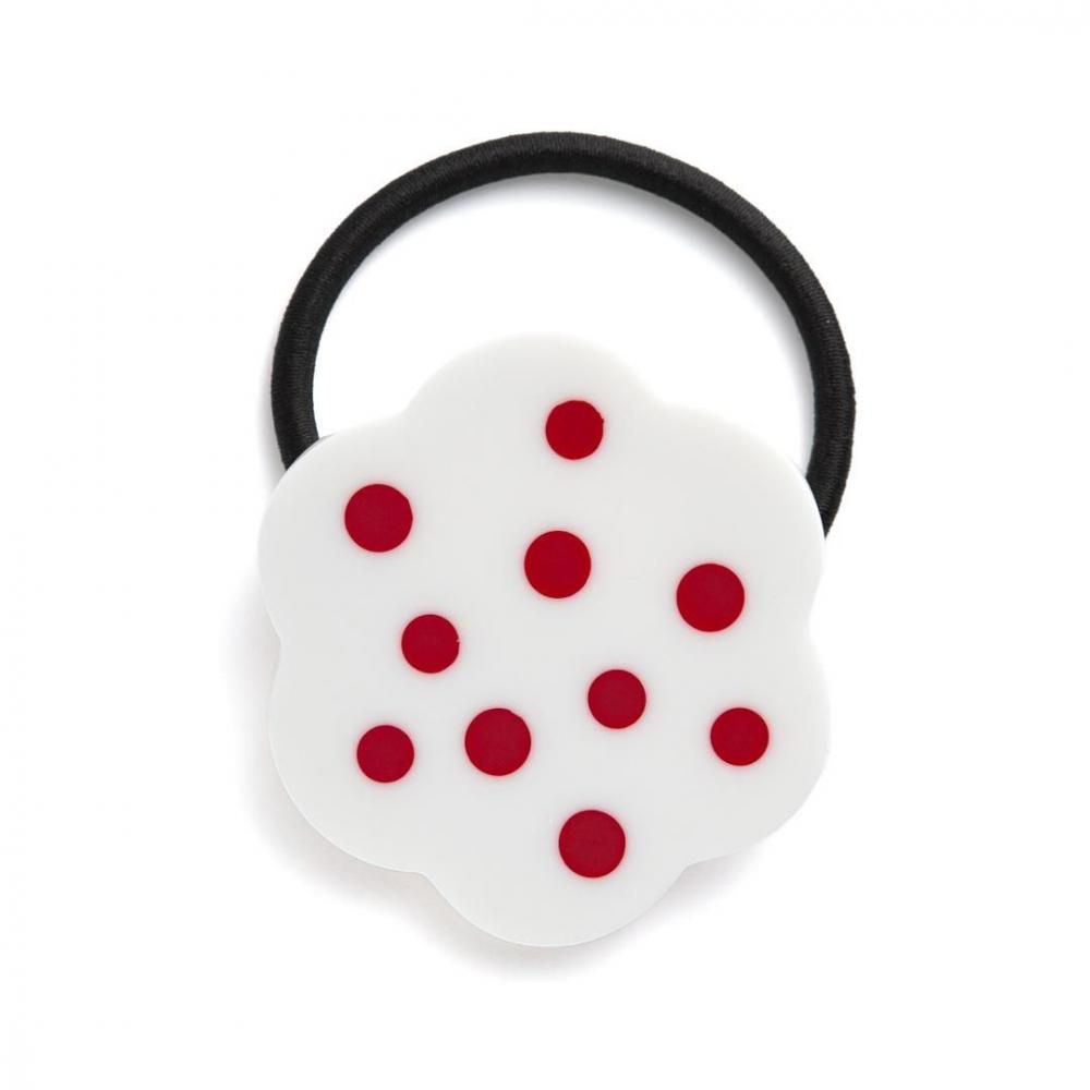 BUNGA HAIR RUBBER WHITE RED - designsix ONLINE SHOP