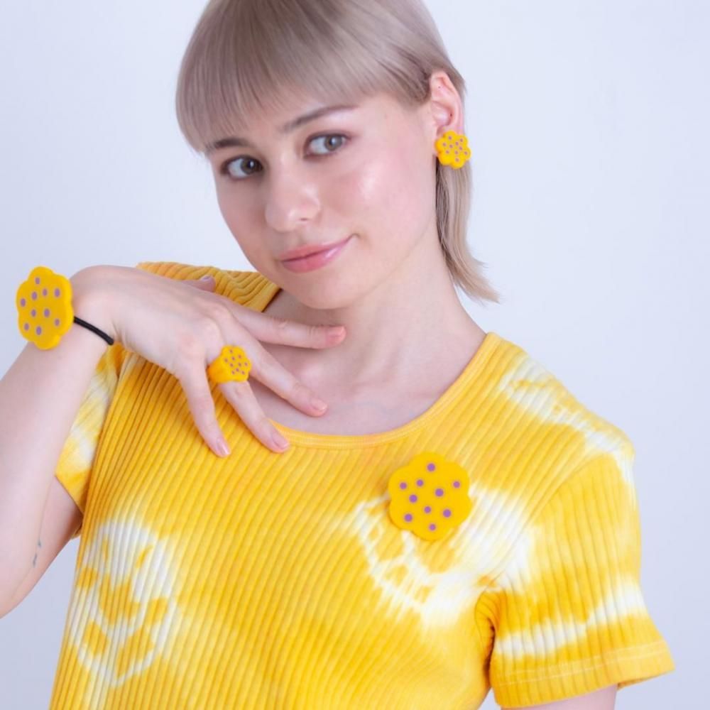 BUNGA HAIR RUBBER YELLOW LILAC - designsix ONLINE SHOP