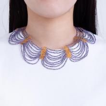 <img class='new_mark_img1' src='https://img.shop-pro.jp/img/new/icons8.gif' style='border:none;display:inline;margin:0px;padding:0px;width:auto;' />LITTLE JADE NECKLACE METALLIC PURPLE MOSAIC