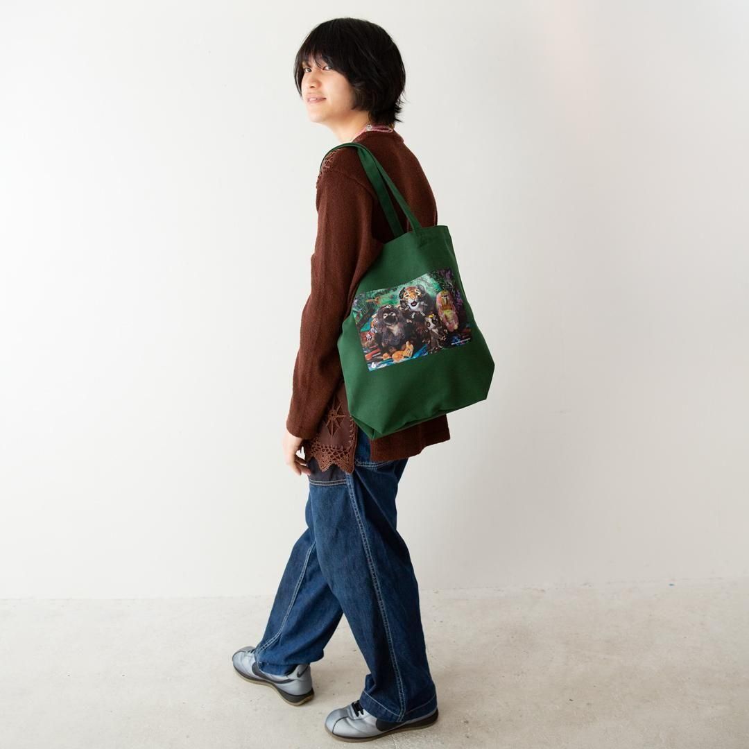 バッグ Orenji_Nekko 猫とロバ」トートバッグ オレンジ（TETSUO CORPORATION