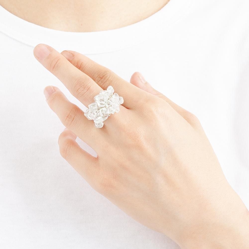 SMALL STONE RING SILVER - designsix ONLINE SHOP