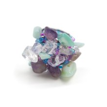SMALL STONE RING MIX AMETHYST GREEN