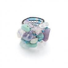 SMALL STONE RING MIX AMETHYST GREEN
