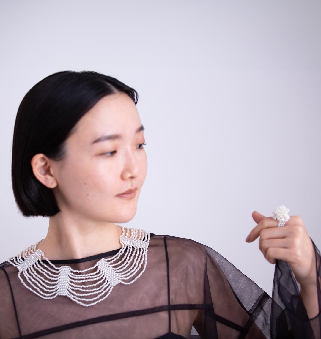 LITTLE JADE NECKLACE PEARL - designsix ONLINE SHOP