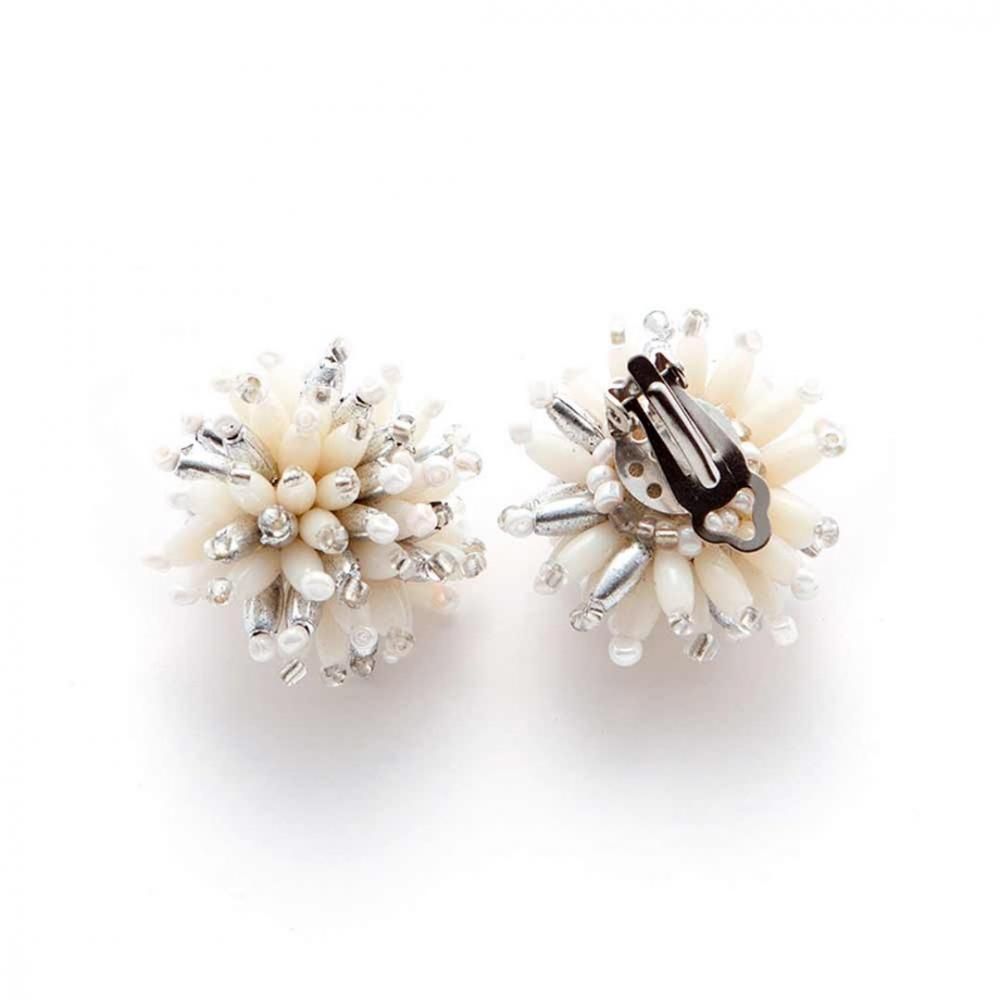 NOVA EARRING MIX IVORY SILVER - designsix ONLINE SHOP