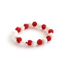 SEED BRACELET MIX WHITE/RED