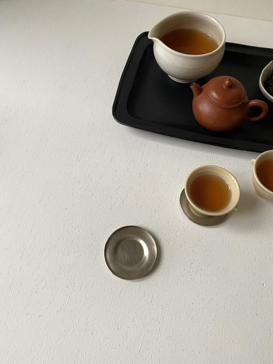 中国茶 リム茶托 洋白製／kitone別注 - 木と根 kitone